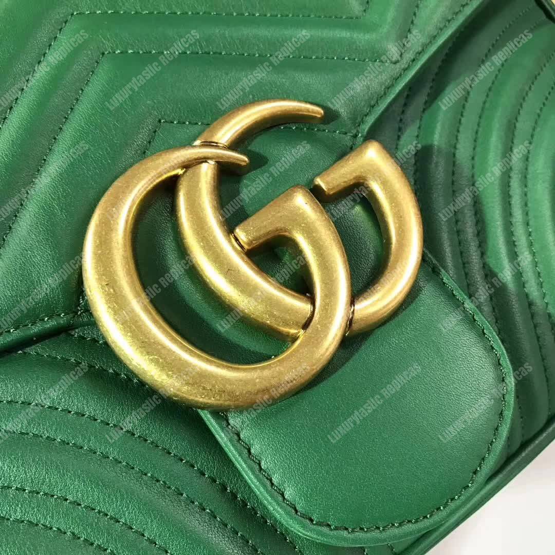 G*u*i gg marmont medium matelasse shoulder bag emerald green