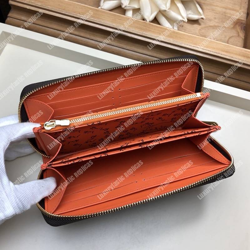 LV Zippy Wallet Catogram Dogs and Cats Brown Orange