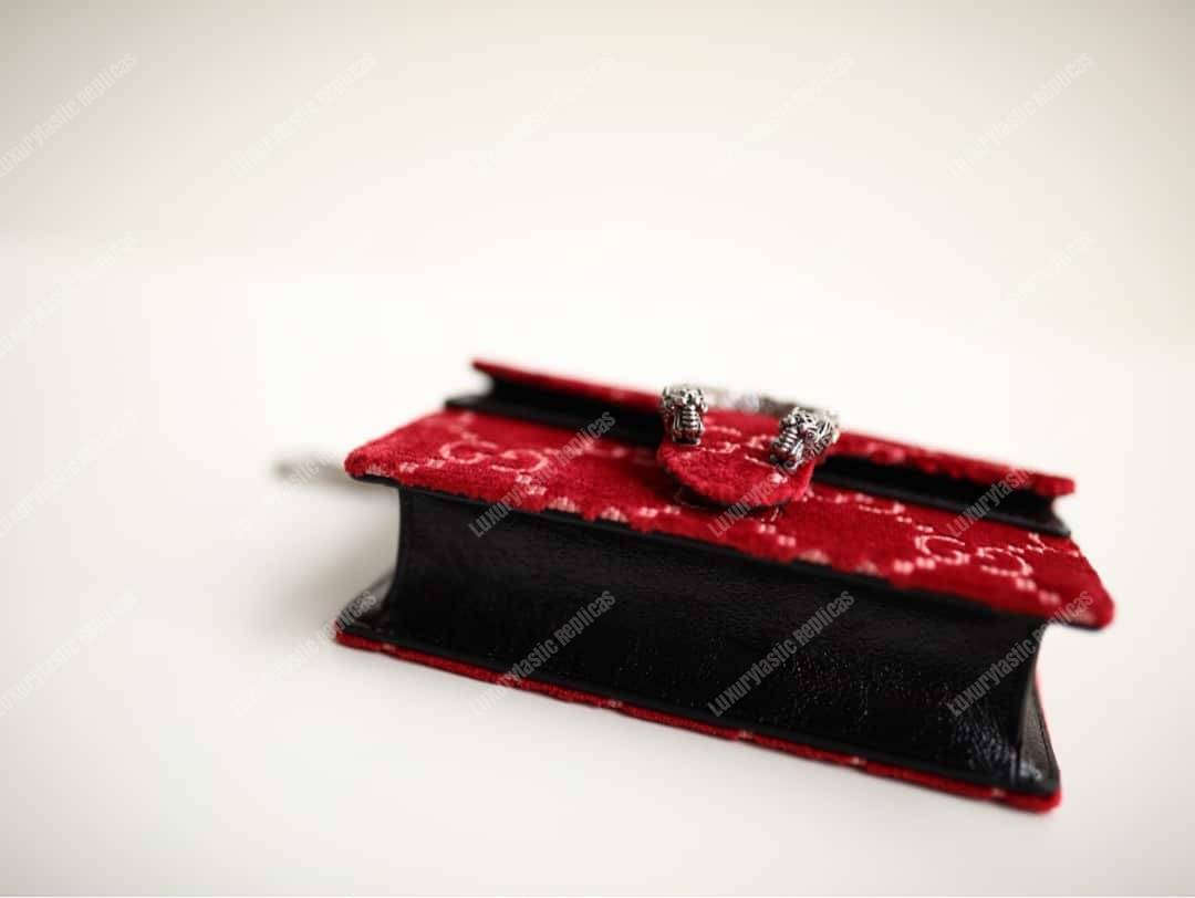 G*u*i dionysus gg velvet super mini bag red