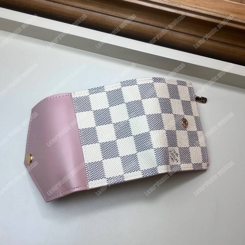 LV Zoé Wallet Damier Azur Eau de Rose Pink