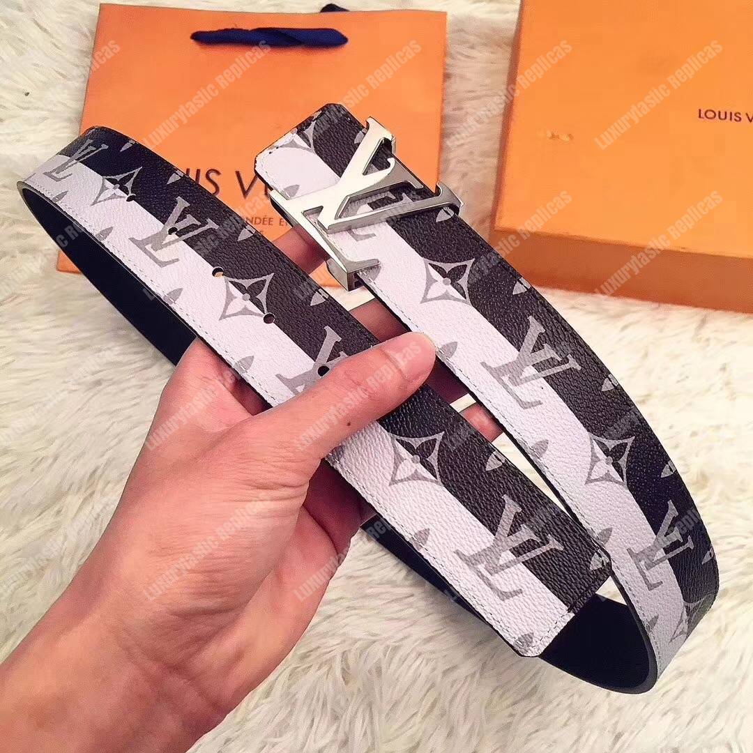 LV Belt Initiales Monogram Eclipse Split Outdoor 40mm Black/White