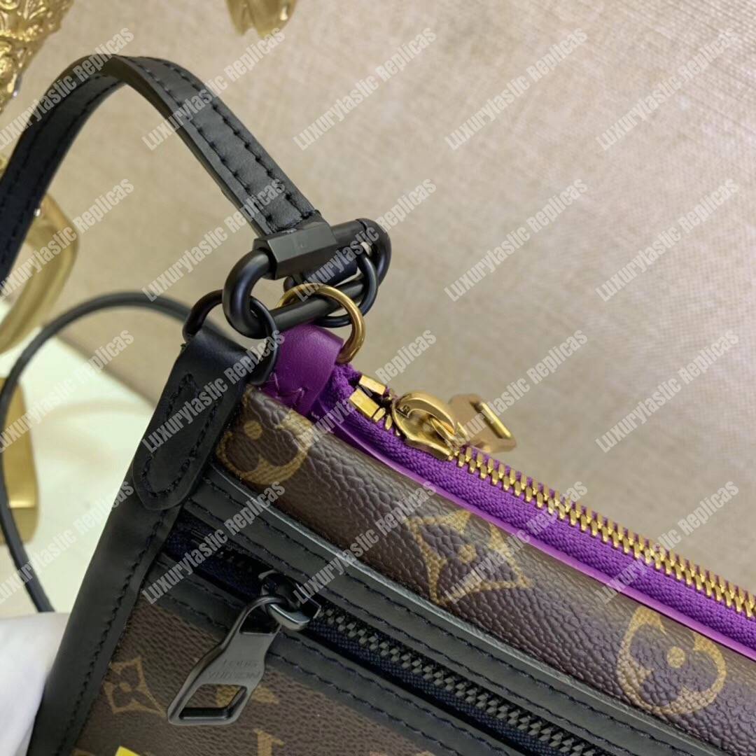 LV Double Flat Messenger Monogram Marron