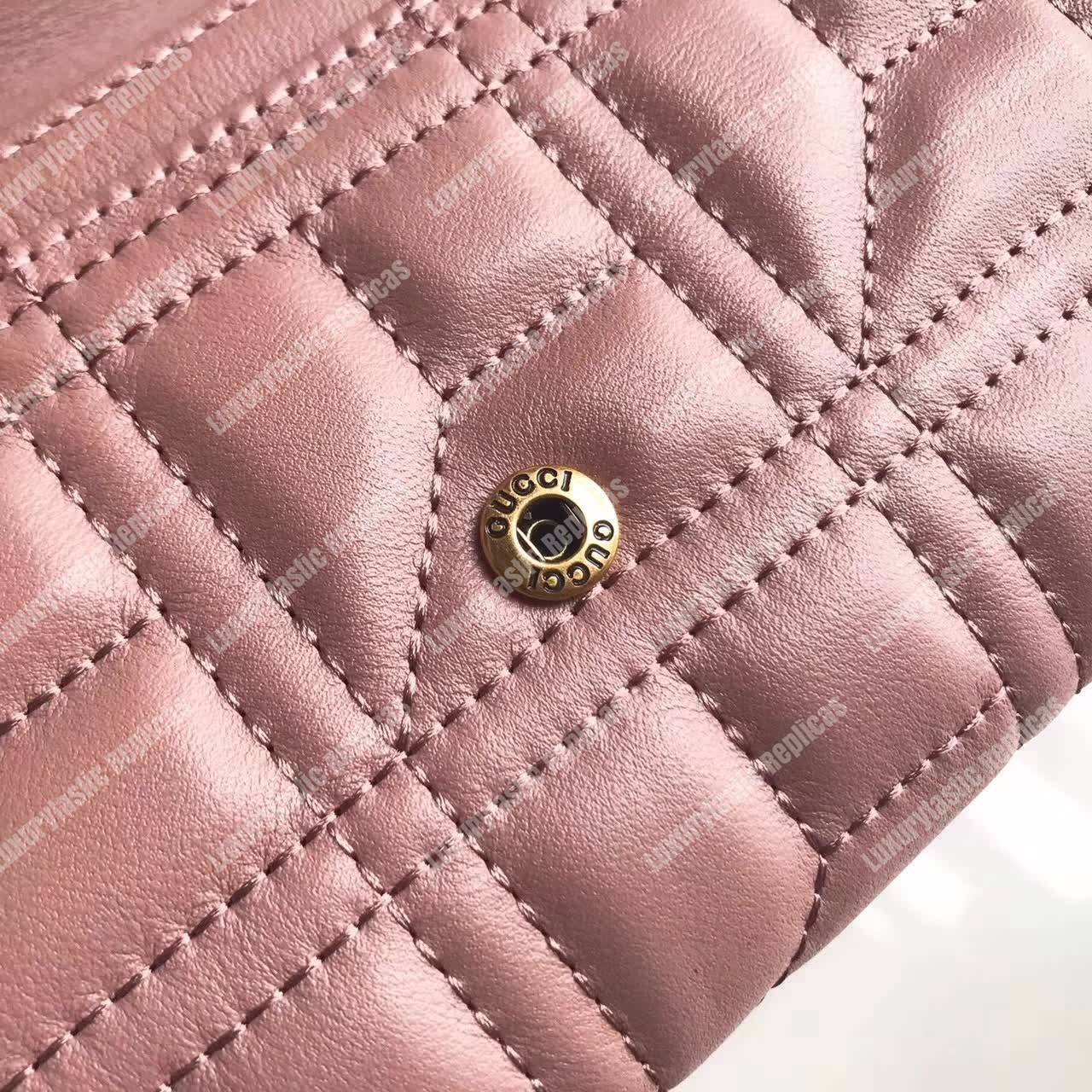 G*u*i gg marmont quilted continental wallet dusty pink