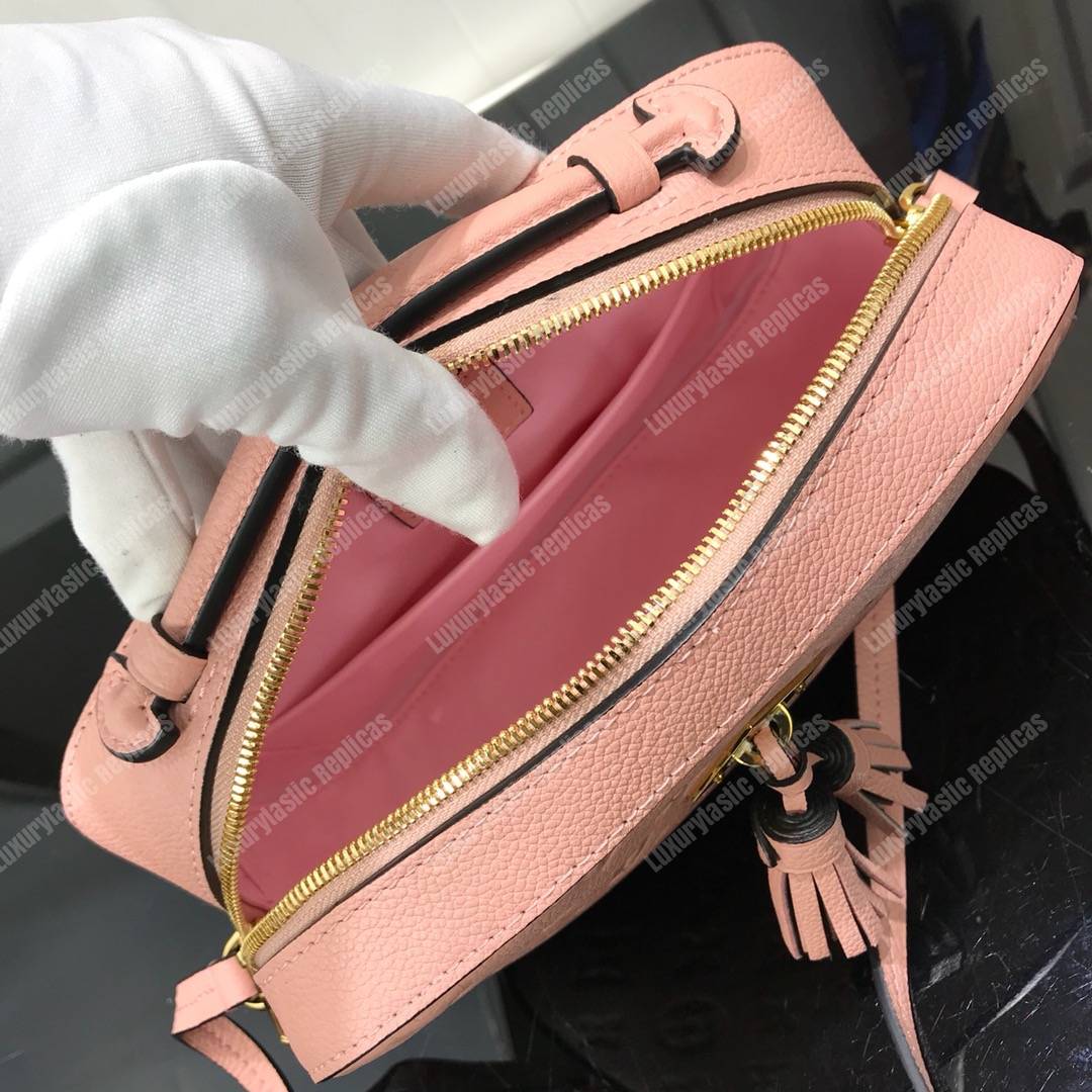 LV Saintonge Monogram Empreinte Leather Rose Ballerine