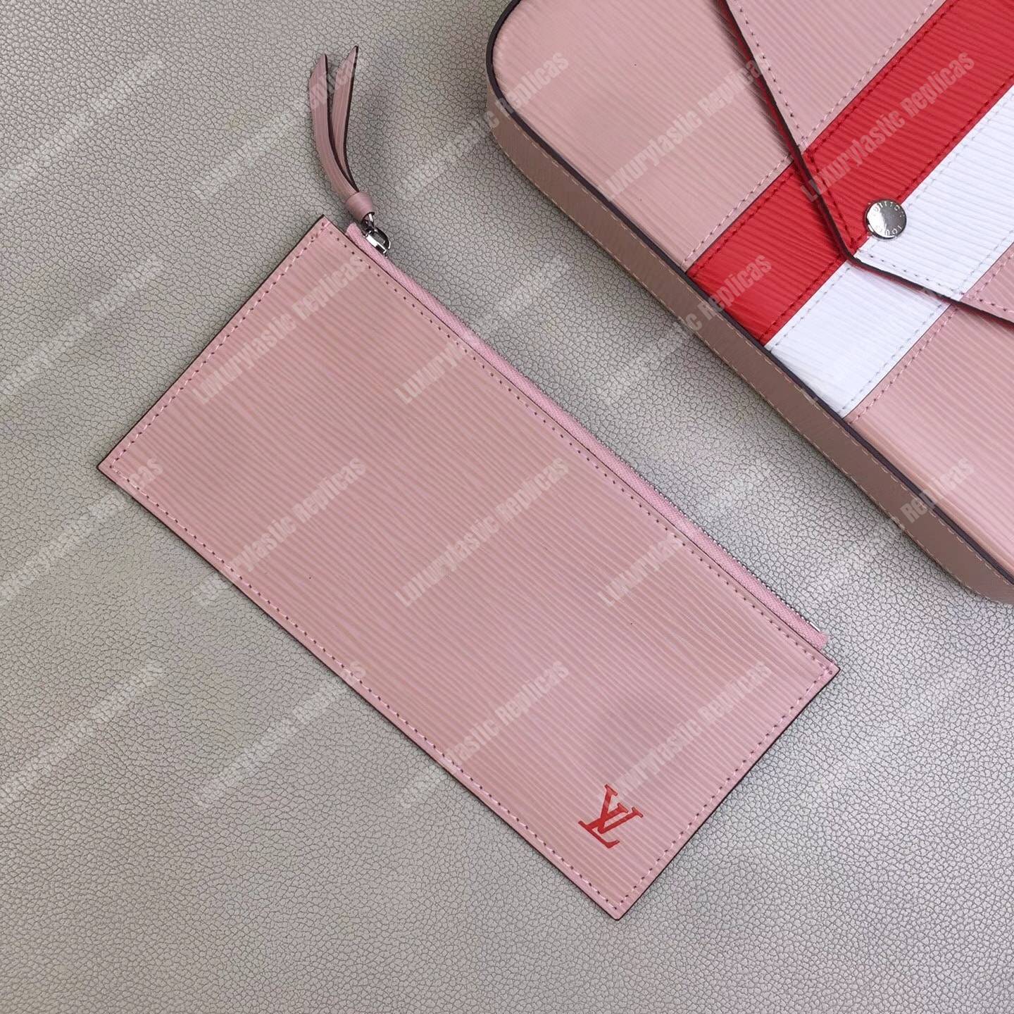LV Pochette Felicie Epi Leather Rose Ballerine