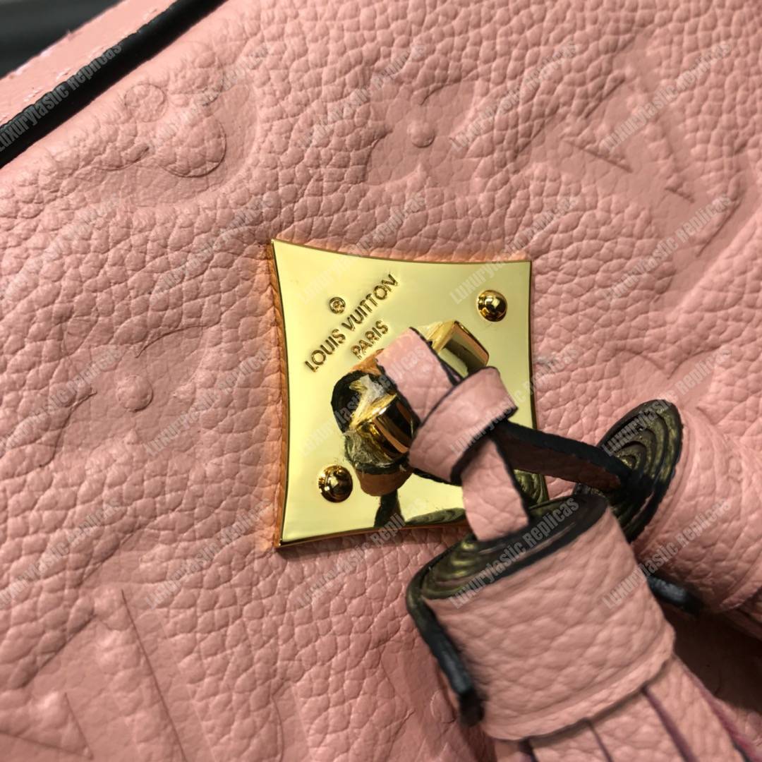 LV Saintonge Monogram Empreinte Leather Rose Ballerine