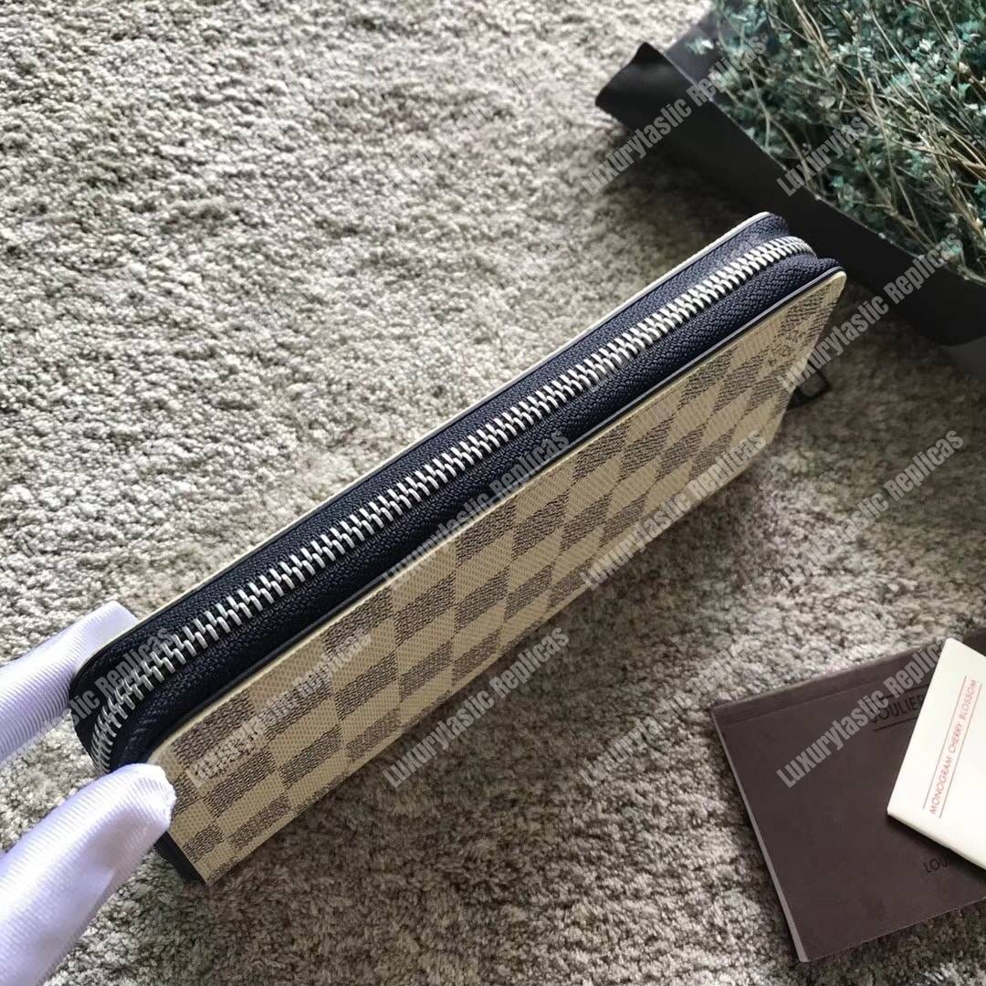 LV Zippy Wallet Vertical Damier Coastline Canvas