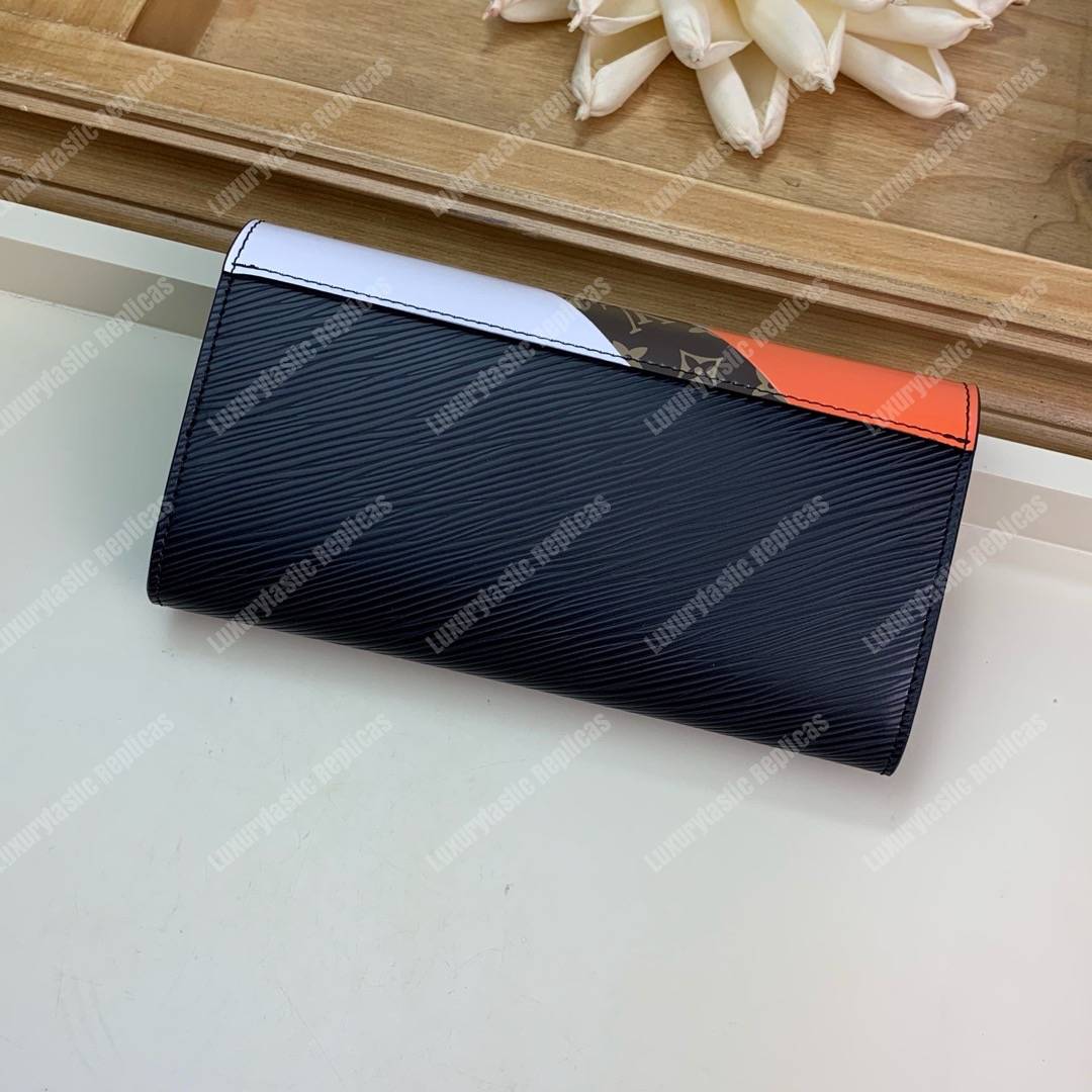 LV Twist Wallet Epi Leather Monogram Noir Tan