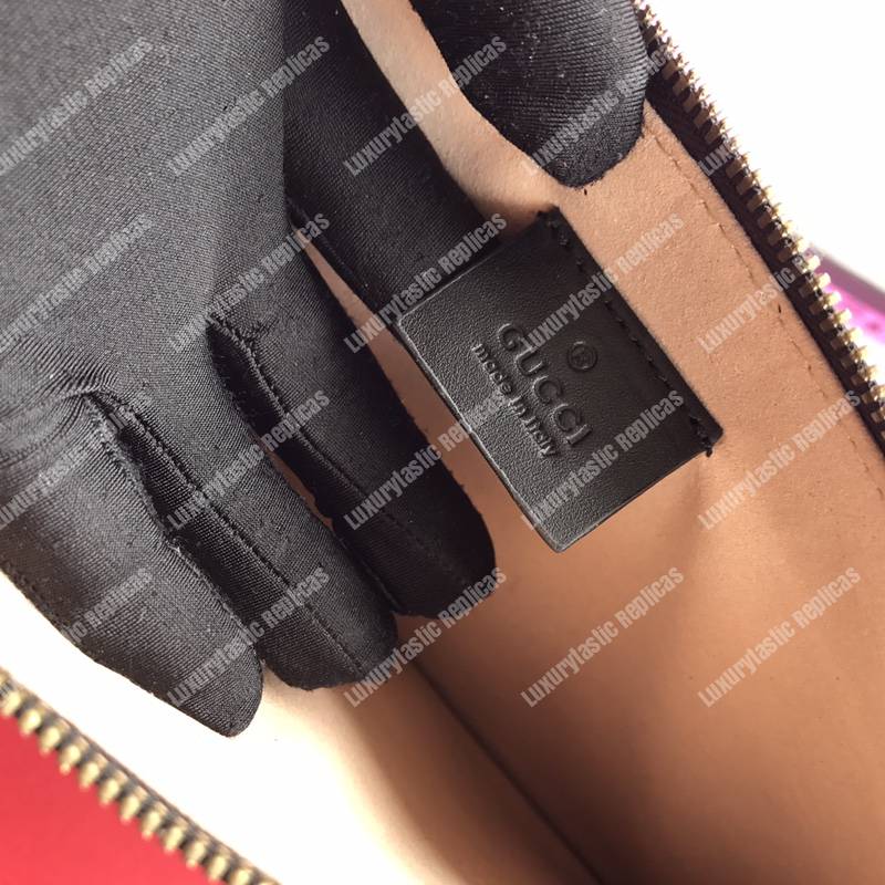 G*u*i bee leather pouch bag white/black