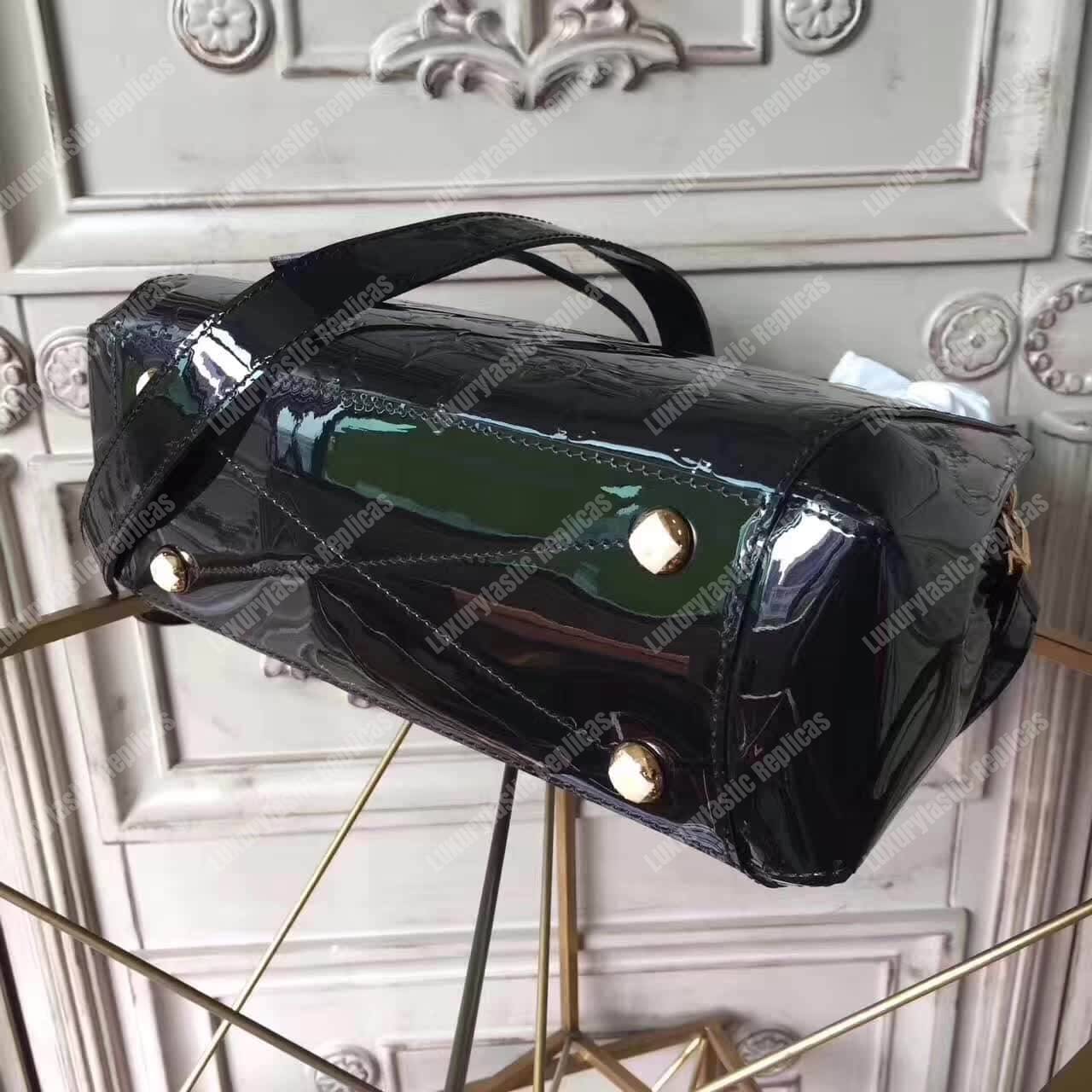 LV Montaigne BB Tote Bag Monogram Vernis Black