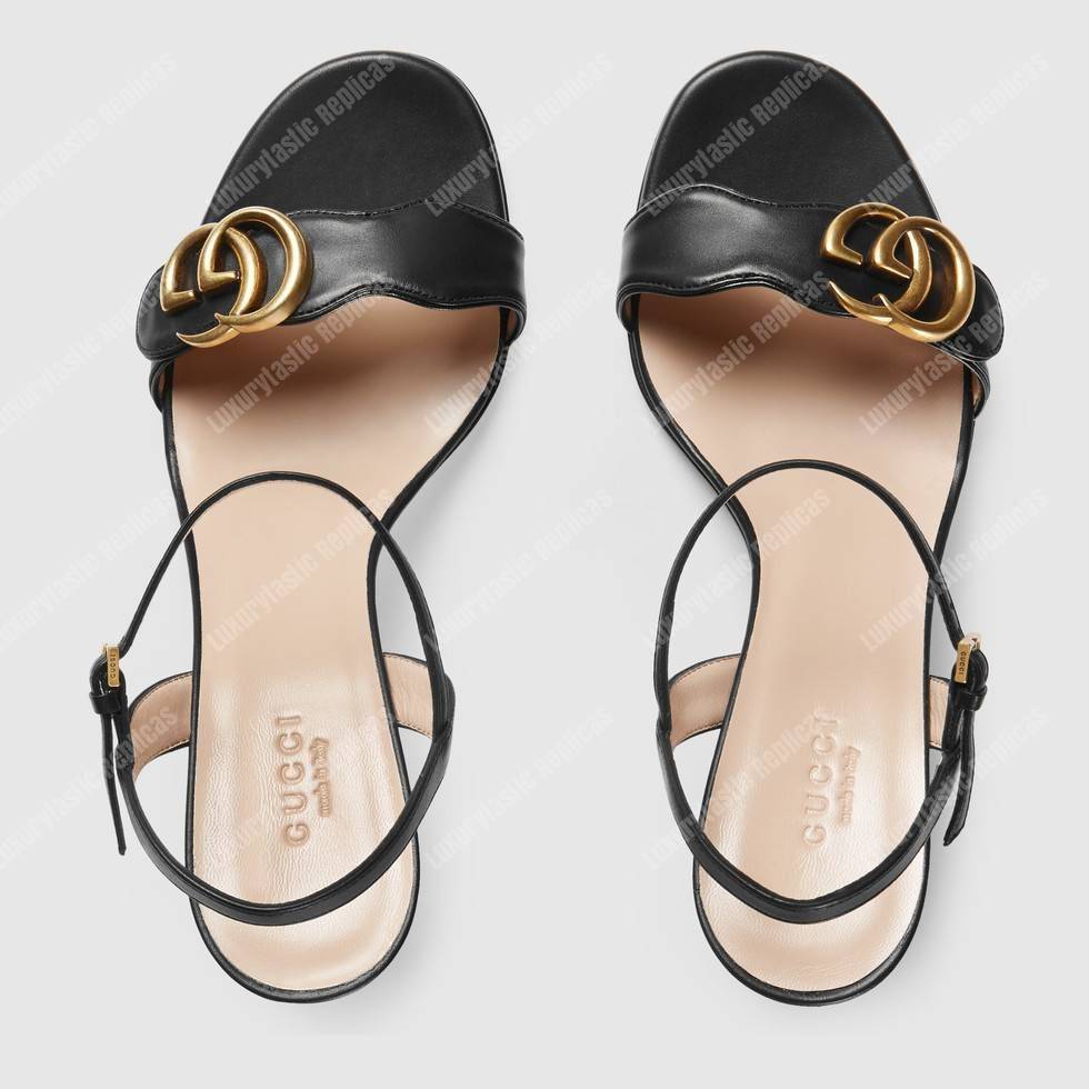 G*u*i leather double g sandal black
