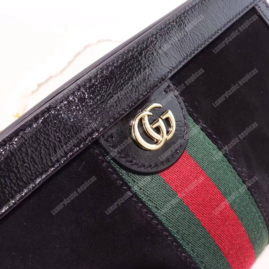 G*u*i ophidia suede small shoulder bag black