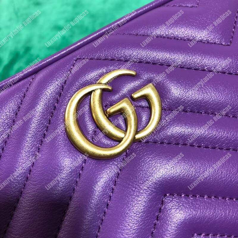 G*u*i gg marmont matelassé mini bag purple