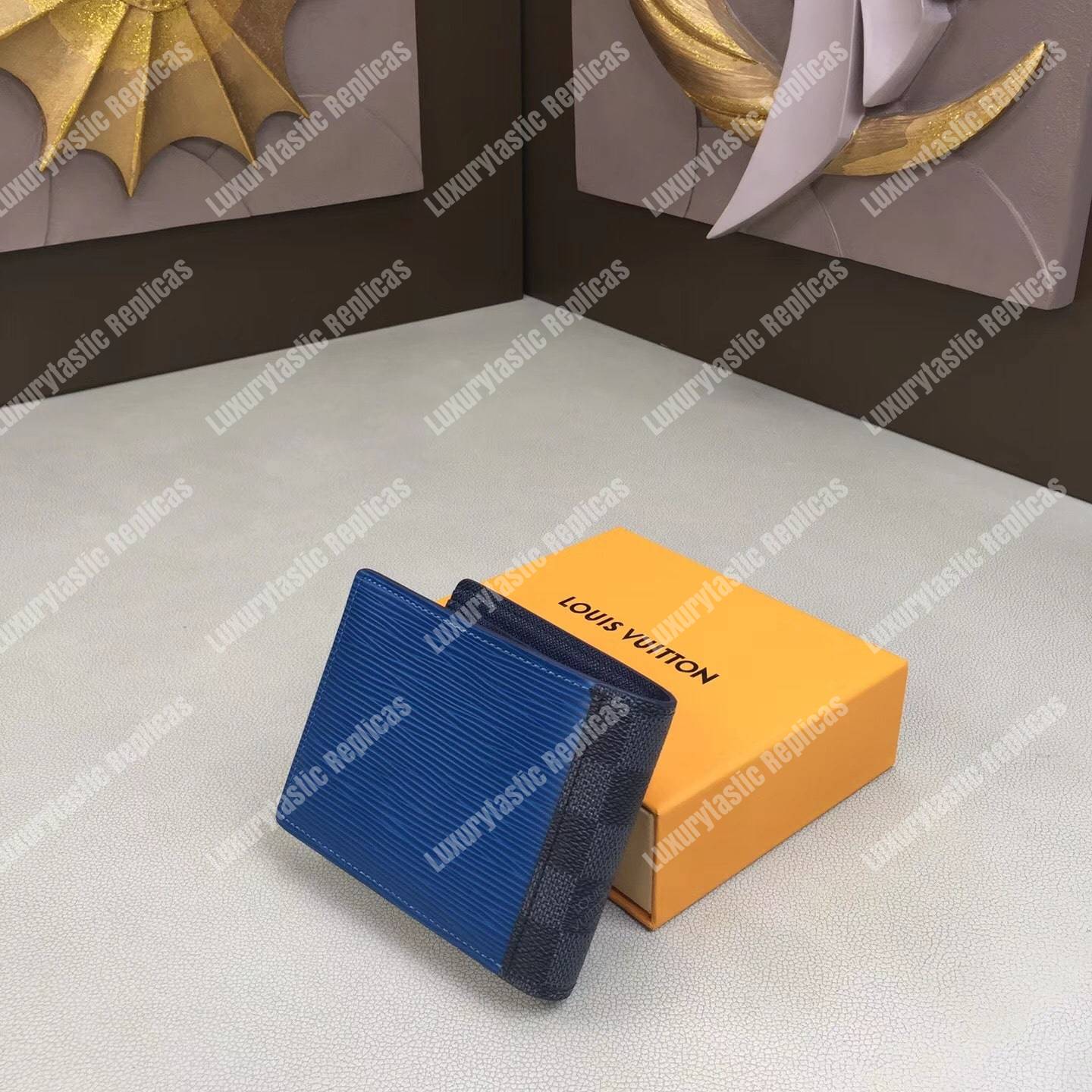 LV Patchwork Multiple Wallet Epi Leather Gray