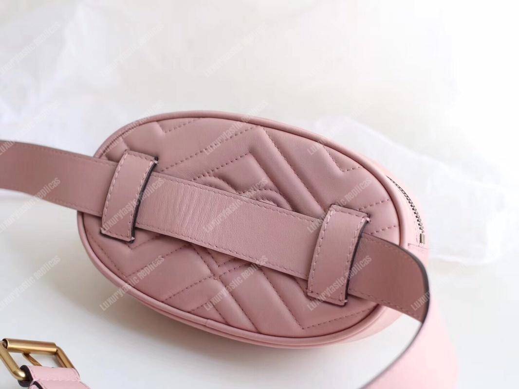 G*u*i gg marmont matelassé leather belt bag pink