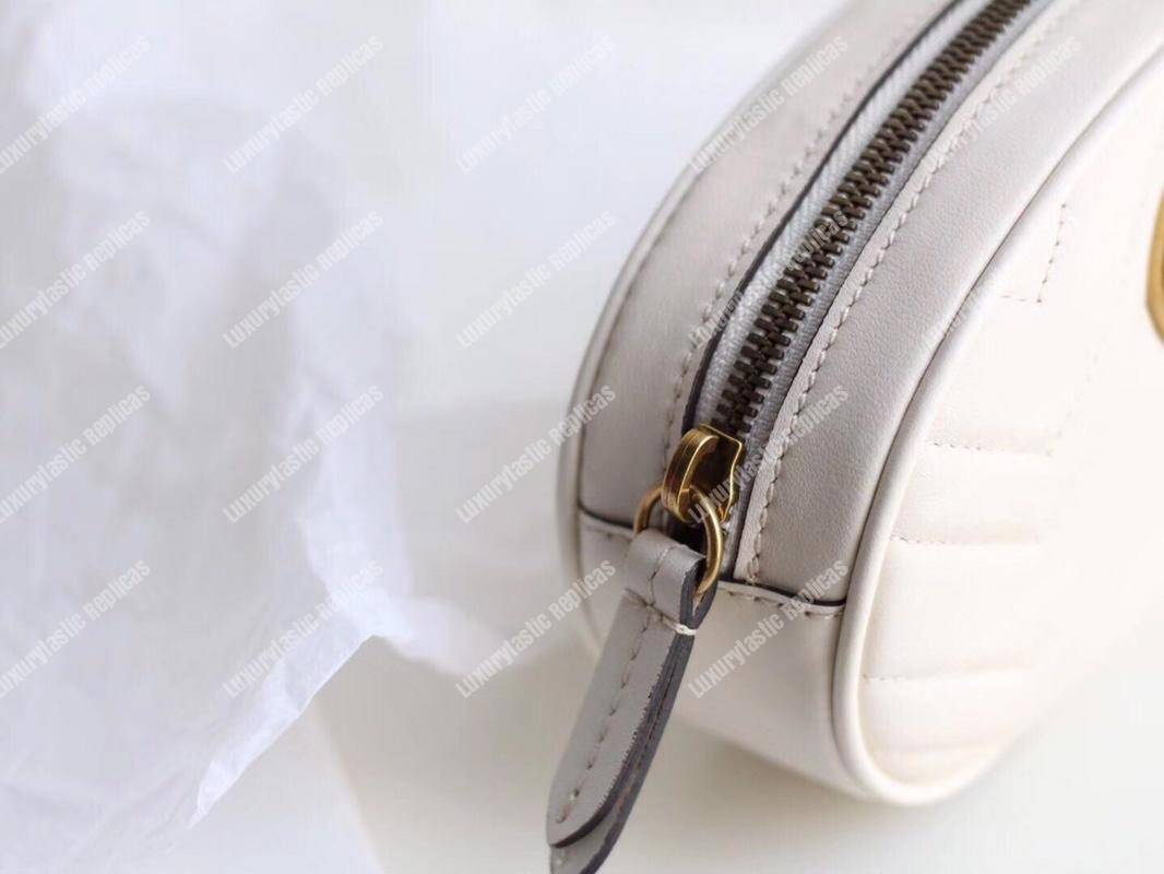 G*u*i gg marmont matelassé leather belt bag white