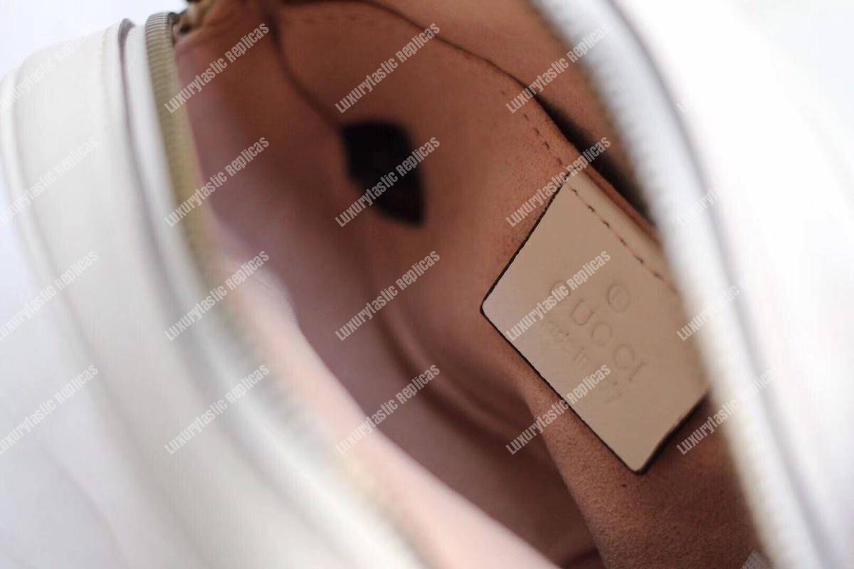 G*u*i gg marmont matelassé leather belt bag white