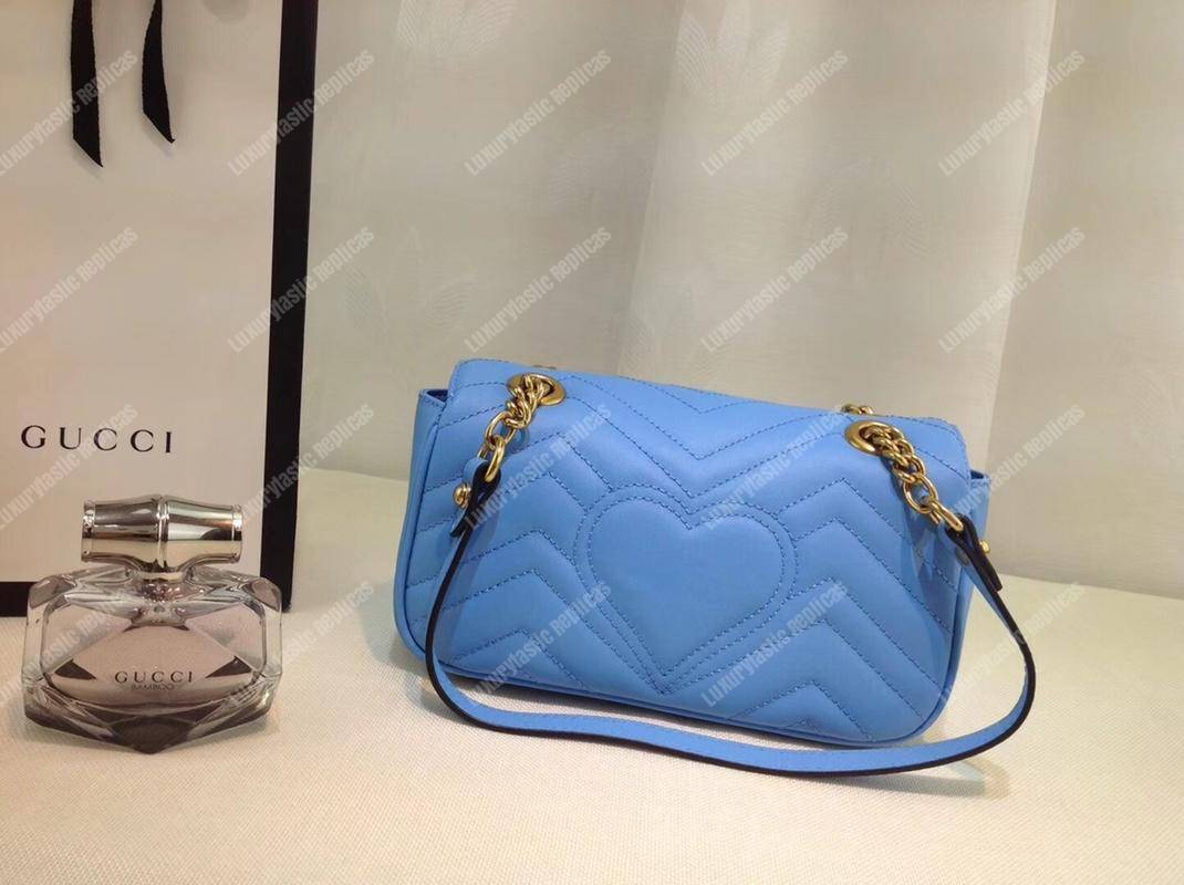 G*u*i gg marmont matelassé mini bag light blue