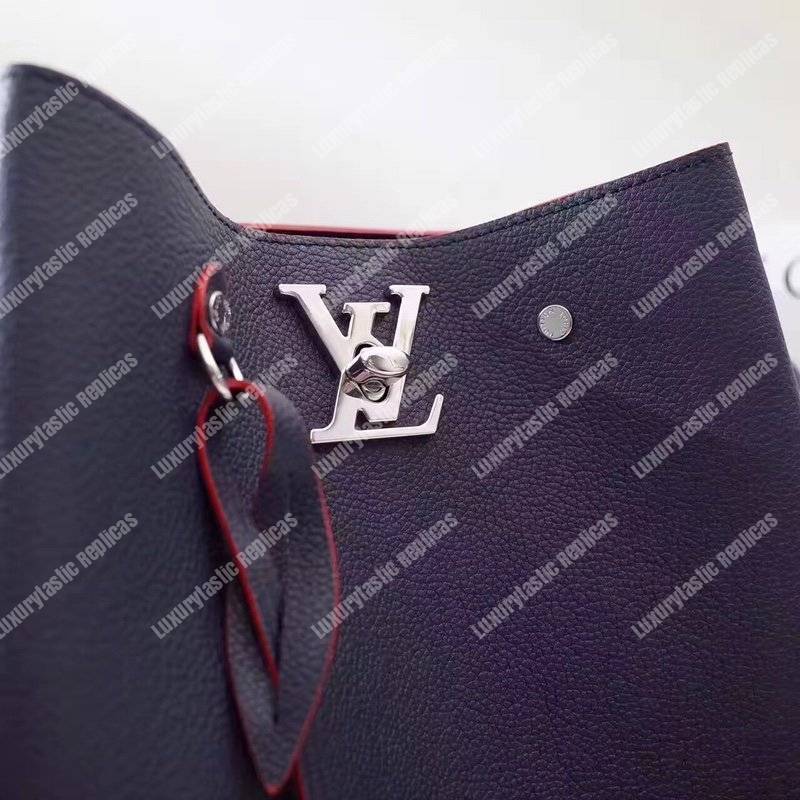 LV Lockme Bucket Marine Rouge Braided