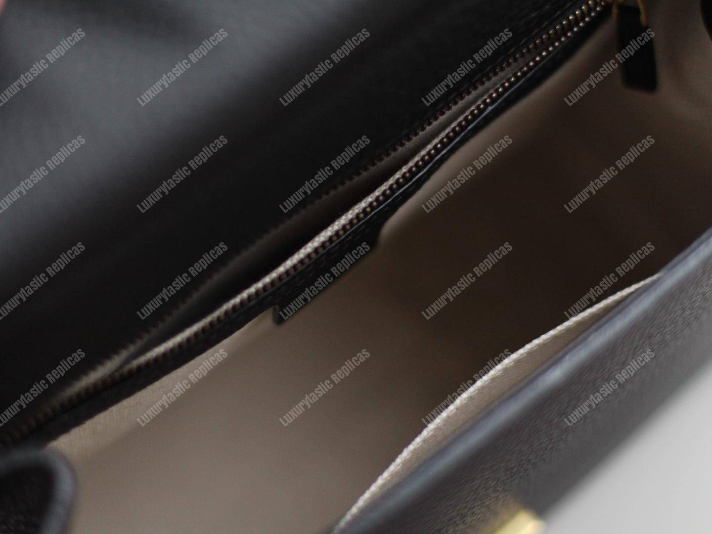 G*u*i gg marmont small top handle bag lightweight leather black