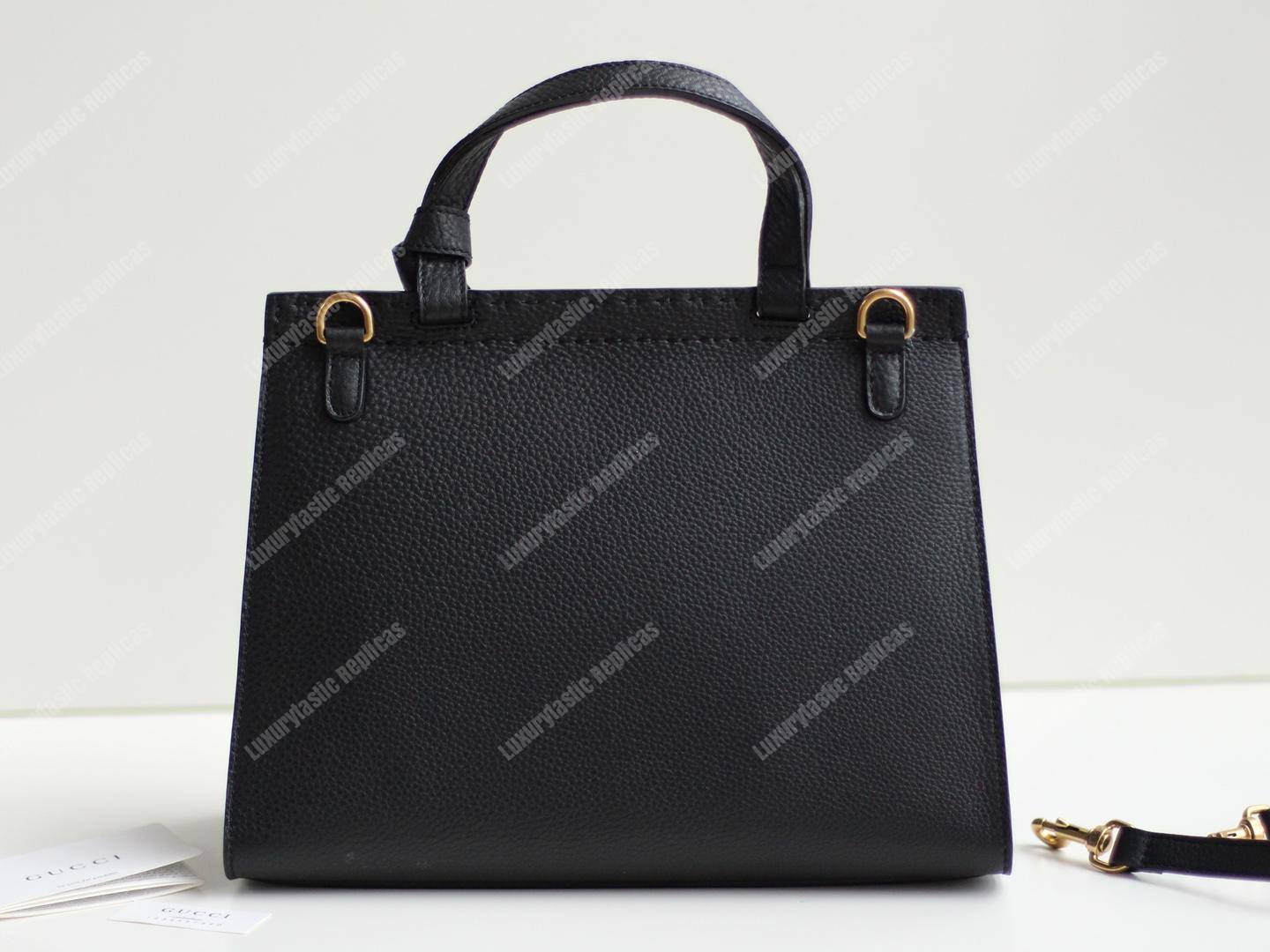 G*u*i gg marmont small top handle bag lightweight leather black