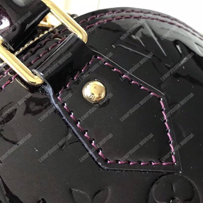 LV Alma BB Monogram Vernis Leather Amarante