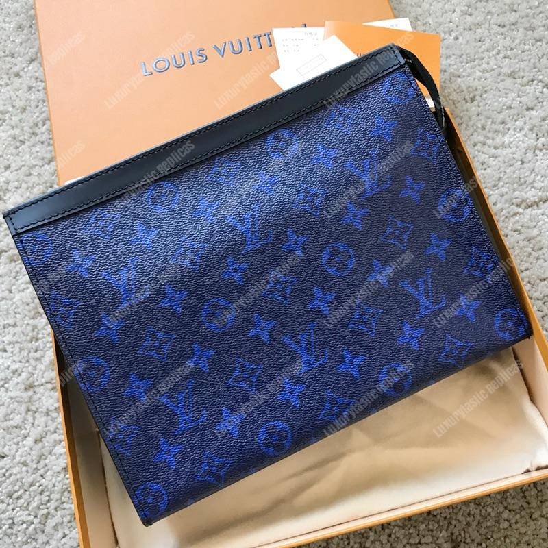 LV Pochette Voyage MM Monogram Blue