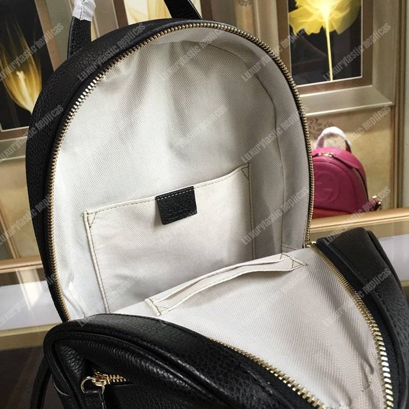 G*u*i soho leather chain backpack black