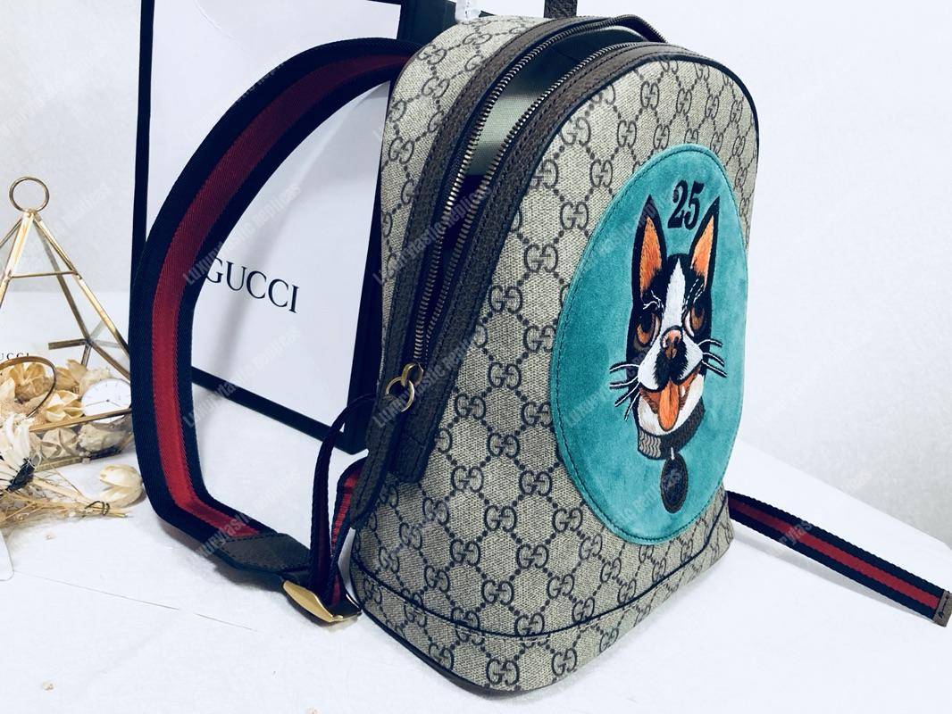 G*u*i blue bosco patch gg sup*e backpack bag