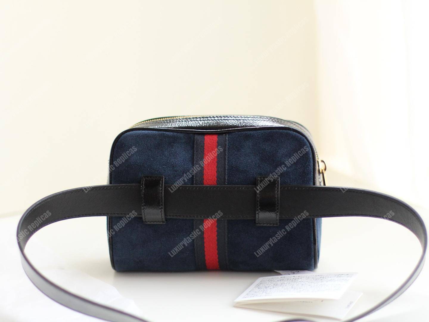 G*u*i ophidia suede small belt bag blue