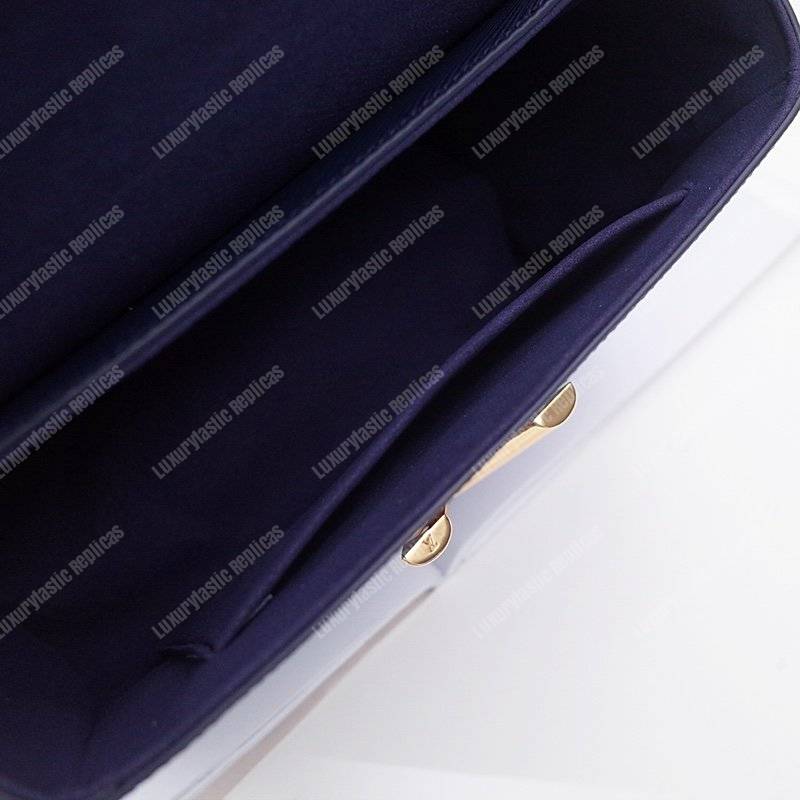 LV Twist MM Epi Leather Indigo Gold-Colored Lock