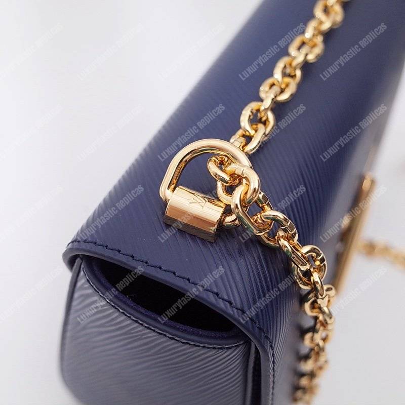 LV Twist MM Epi Leather Indigo Gold-Colored Lock