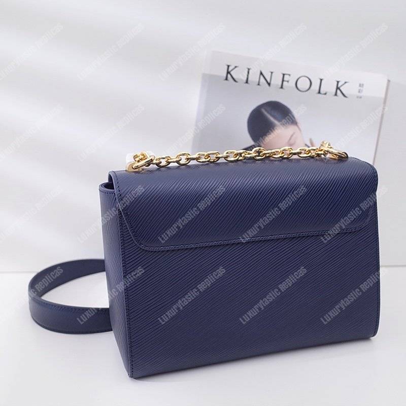 LV Twist MM Epi Leather Indigo Gold-Colored Lock