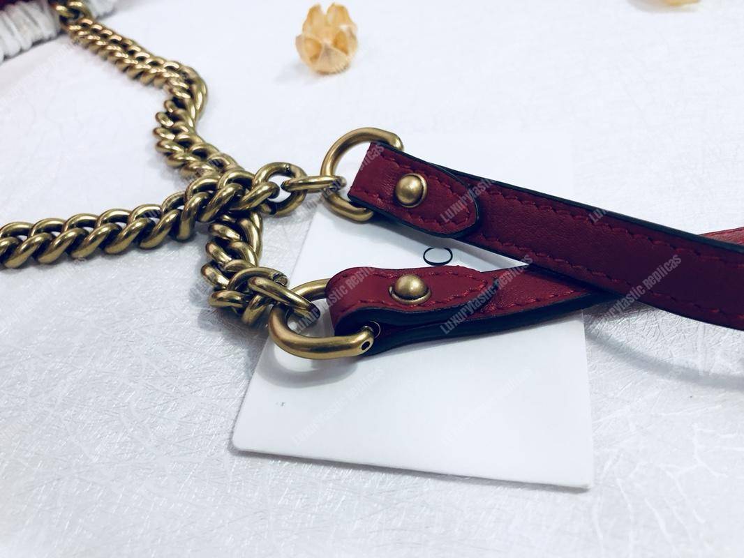 G*u*i gg marmont velvet shoulder bag red