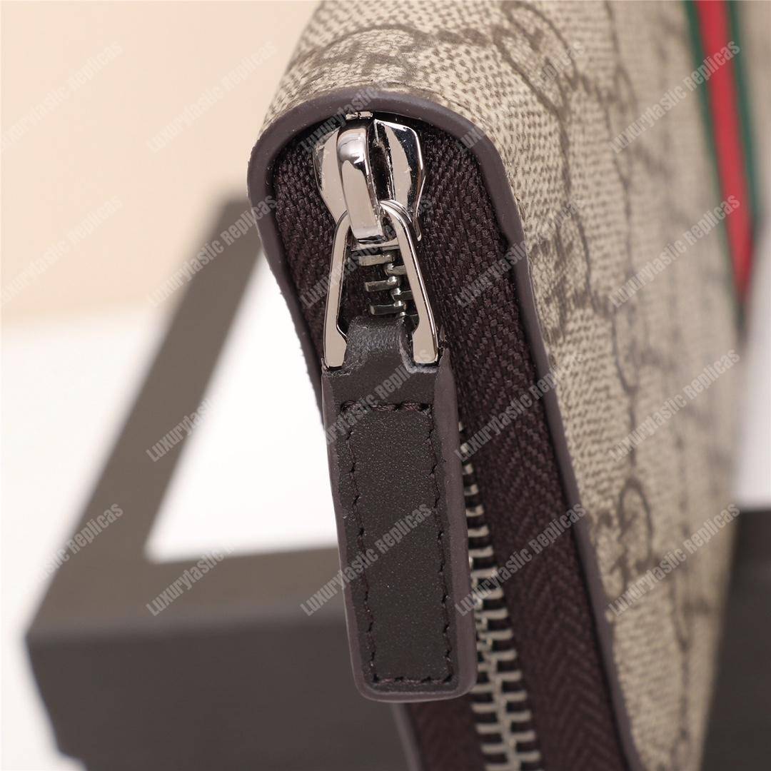 G*u*i web gg sup*e zip around wallet with bee embroidery