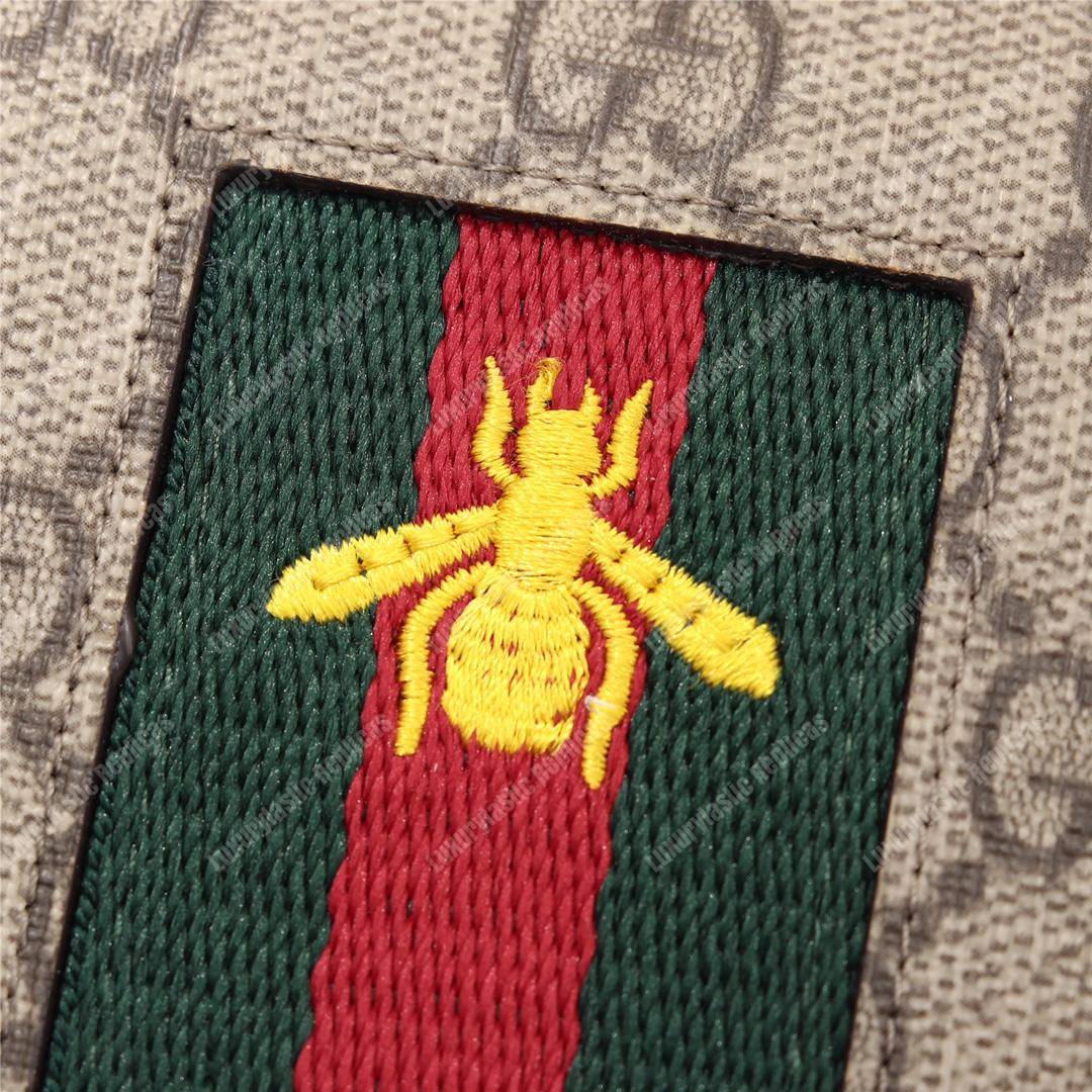 G*u*i web gg sup*e zip around wallet with bee embroidery