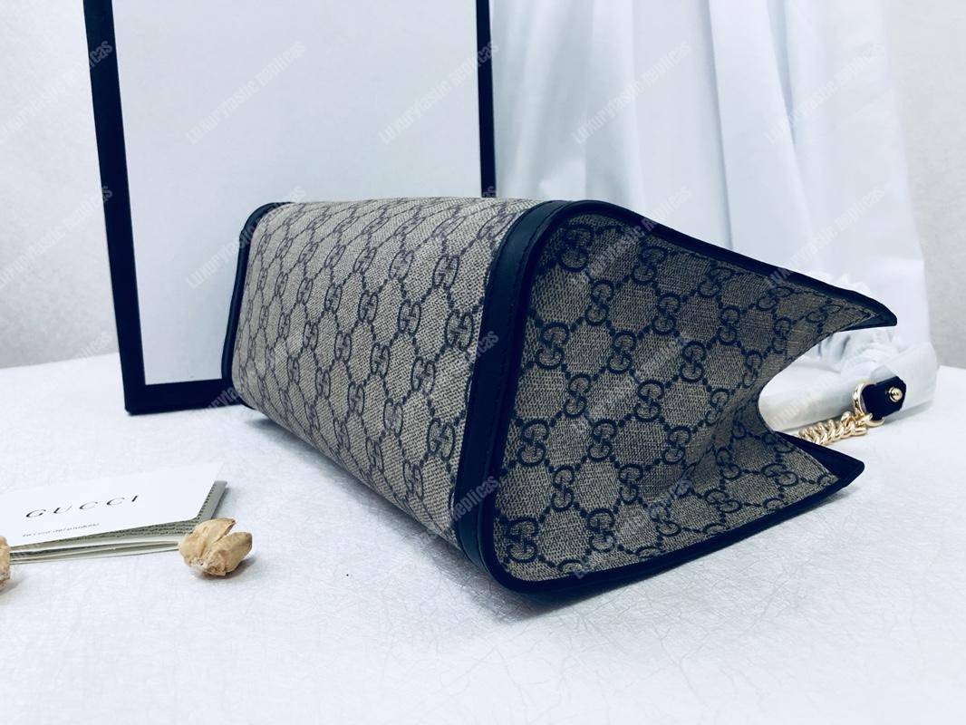 G*u*i padlock medium gg shoulder beige/ebony black