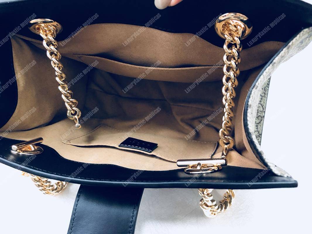 G*u*i padlock medium gg shoulder beige/ebony black