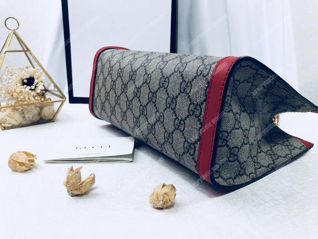 G*u*i padlock medium gg shoulder beige/ebony red