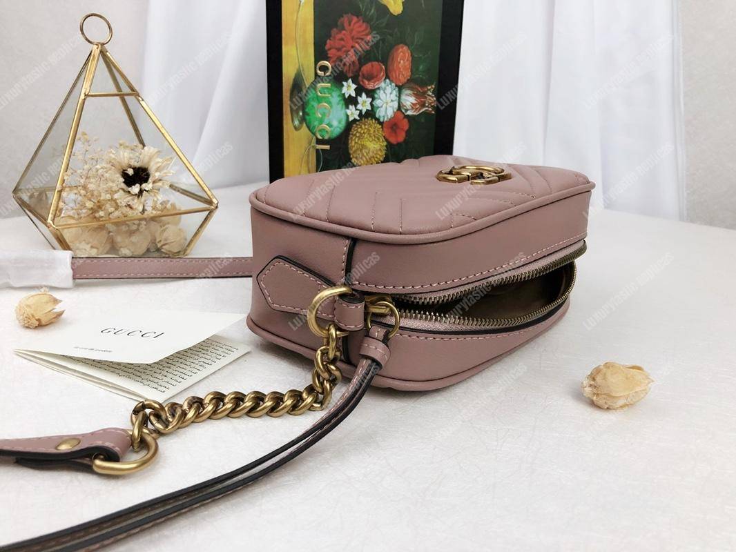 G*u*i gg marmont matelassé mini bag dusty pink