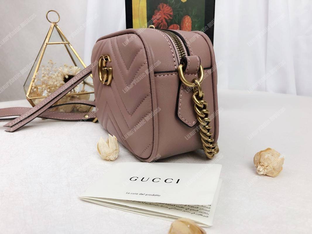 G*u*i gg marmont matelassé mini bag dusty pink