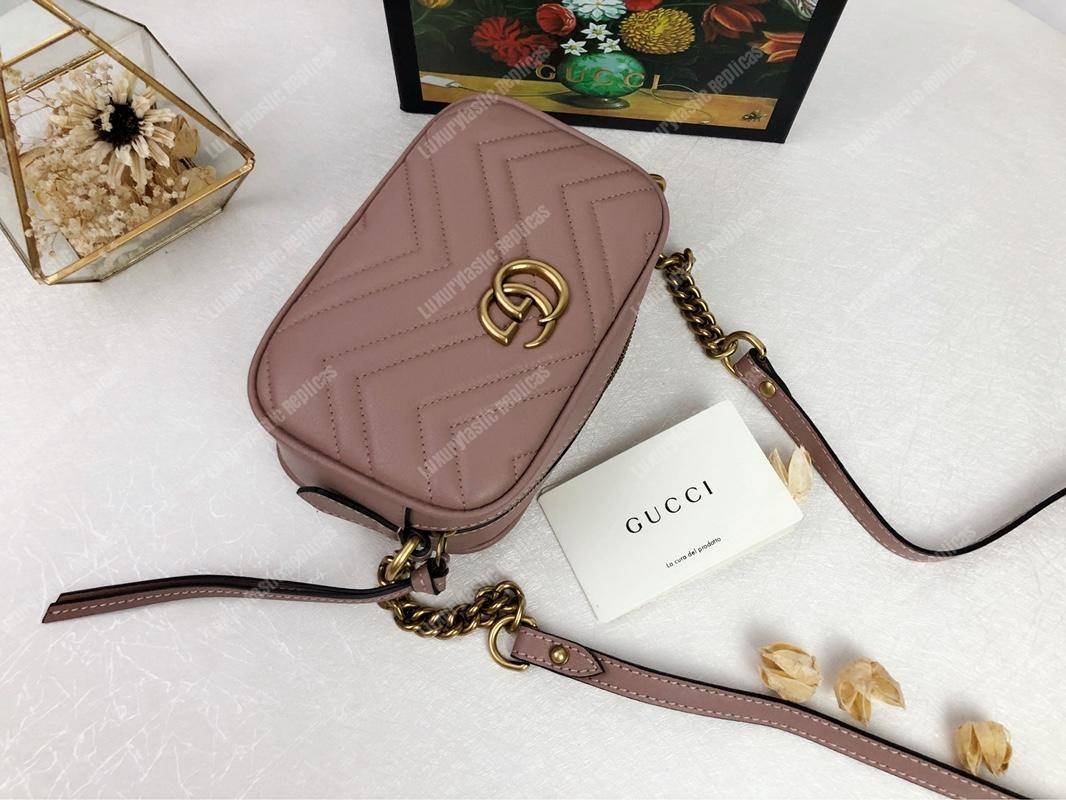 G*u*i gg marmont matelassé mini bag dusty pink