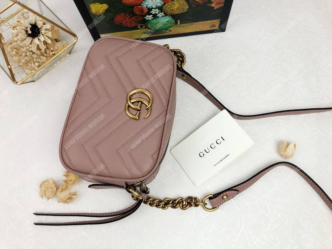 G*u*i gg marmont matelassé mini bag dusty pink