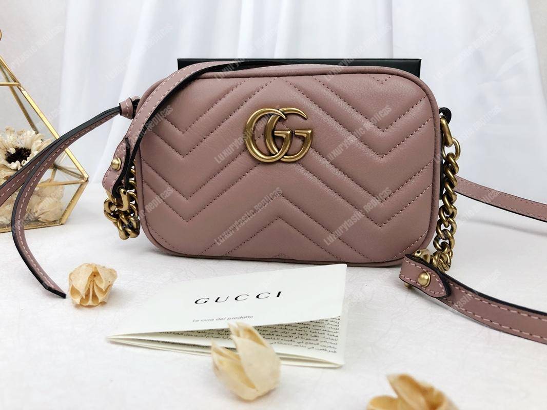 G*u*i gg marmont matelassé mini bag dusty pink