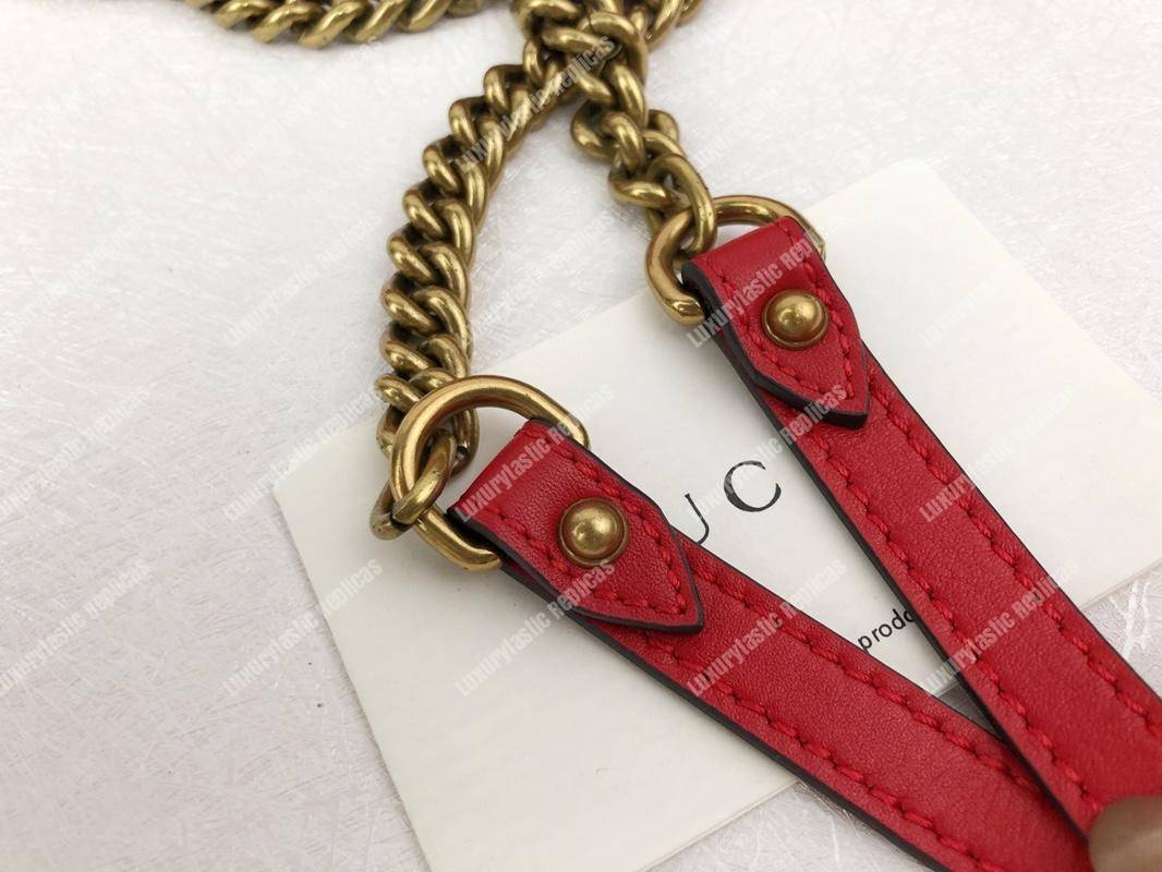 G*u*i gg marmont matelassé mini bag hibiscus red