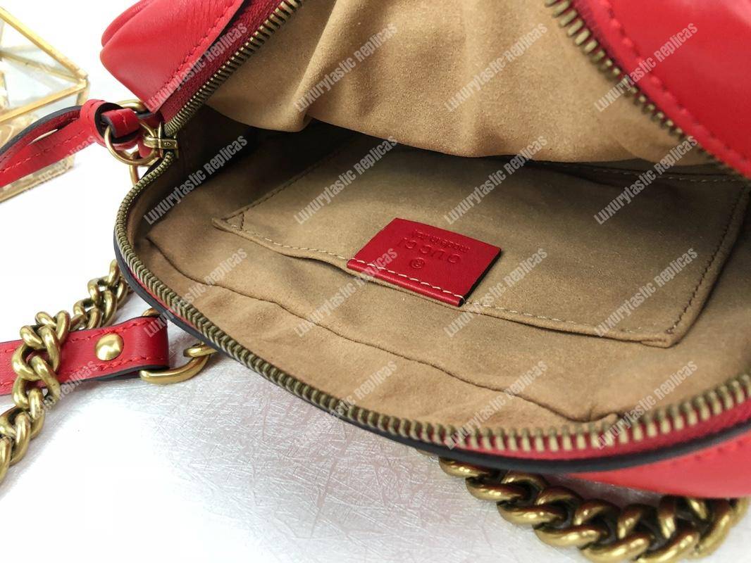 G*u*i gg marmont matelassé mini bag hibiscus red