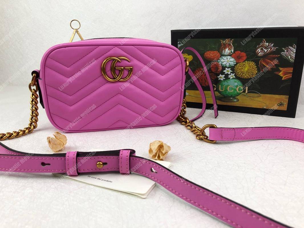G*u*i gg marmont matelassé mini bag fuchsia