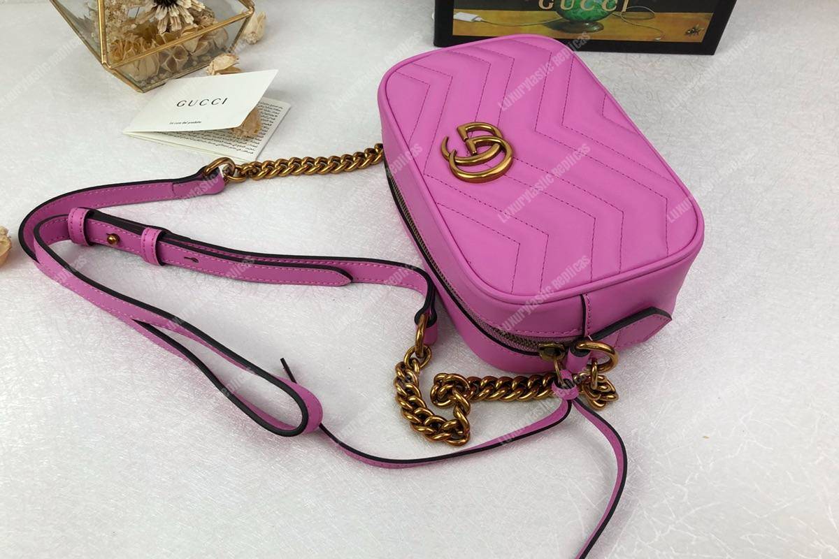 G*u*i gg marmont matelassé mini bag fuchsia