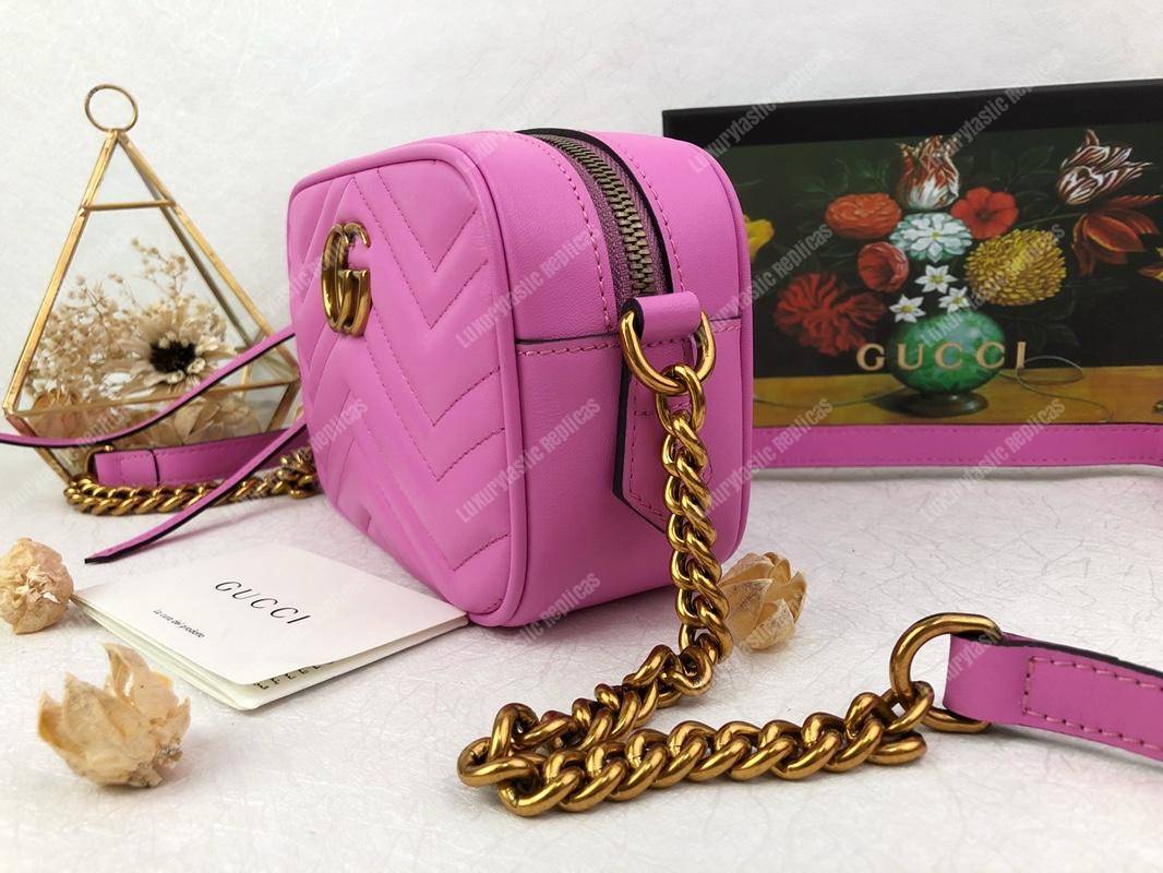 G*u*i gg marmont matelassé mini bag fuchsia