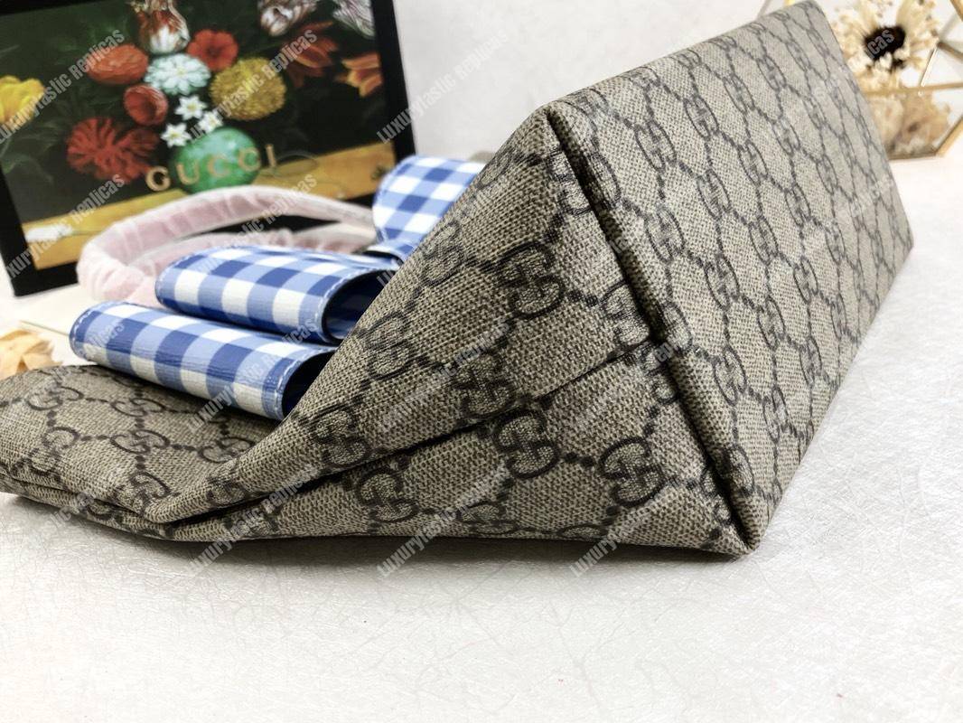 G*u*i children’s gg sup*e blue gingham bow tote